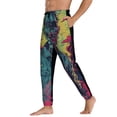 thumbnail image 3 of Xecao Neon Zombie Skull Print Active Tech Joggers for Men, Mens Sweatpants Lounge Pants with Pockets-X-Large, 3 of 5