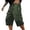 Green, variant on Venzia Men Drawstring Elastic Waist Cargo Capri Shorts Zipper Pocket Sport Shorts