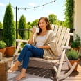 thumbnail image 2 of OverPatio 38in Wooden Rocking Chair for 2, Original Wood Outdoor Garden Seat Comfortable Backyard Swing Bench, 2 of 11