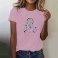 thumbnail image 1 of Blouses pour Femmes, Mode Décontractée Imprimée Col Rond Manches Courtes T-shirt Haut Col Rond Manches Courtes, 1 of 4