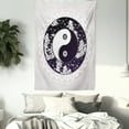 thumbnail image 3 of Mystic Tapestry, Yin-Yang Symbol with Round Pattern Represents the Universe Ethnic Boho Design, Wall Hanging for Bedroom Living Room Dorm Decor, 60W X 80L Inches, Black White Beige, by Ambesonne, 3 of 5