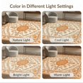 thumbnail image 7 of ODIKA 9'x12' Washable Area Rug Non-Slip, Chair-Friendly Botanical Vine Scrolling Border Scroll Boho Distressed Orange Vintage Refined for Dining Room, Basement, Large Office, 7 of 7