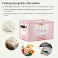 thumbnail image 5 of GZHJMY 2 Pack Foldable Rectangular Storage Baskets,Fabric Shelves Storage Bins with Leather Handles for Organizing Closet Clothes, Toys, Towels, Bedroom, Bathroom, Nursery, Office, Cute Girlish Print, 5 of 7