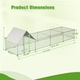 thumbnail image 2 of Large Metal Chicken Coop Run Backyard Hen House Poultry Habitat Cage Walk in Chicken Run with Waterproof & Anti-UV Cover, Outdoor Cage Peak Hen House for Yard Farm, 313.03x80.67x80 in., 2 of 8