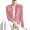thumbnail image 4 of Breezora Womens Stretchy V Neck Knit Cardigan Long Sleeve Lightweight Elegant Layering Piece 7XL Size Pink, 4 of 5