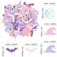 thumbnail image 2 of 100Pcs Halloween Table Confetti, Halloween Metallic Table Confetti Purple Pink Bat Witch Hat Spider Web Shiny Sequins Party Table Scatter Supplies DIY Crafts Holiday Scrapbooking Decorations, C, 2 of 7