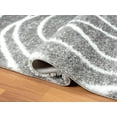 thumbnail image 5 of HR Plush Grey Carbon and White Wave-Patterned Shag Rug, 1-Inch Thick Soft High Pile, Stain-Resistant Carpet for Living Room, 5 of 6