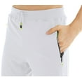 thumbnail image 4 of Tyhengta Mens Shorts Casual Sports Drawstring Zipper Pockets Elastic Waist White 34, 4 of 8