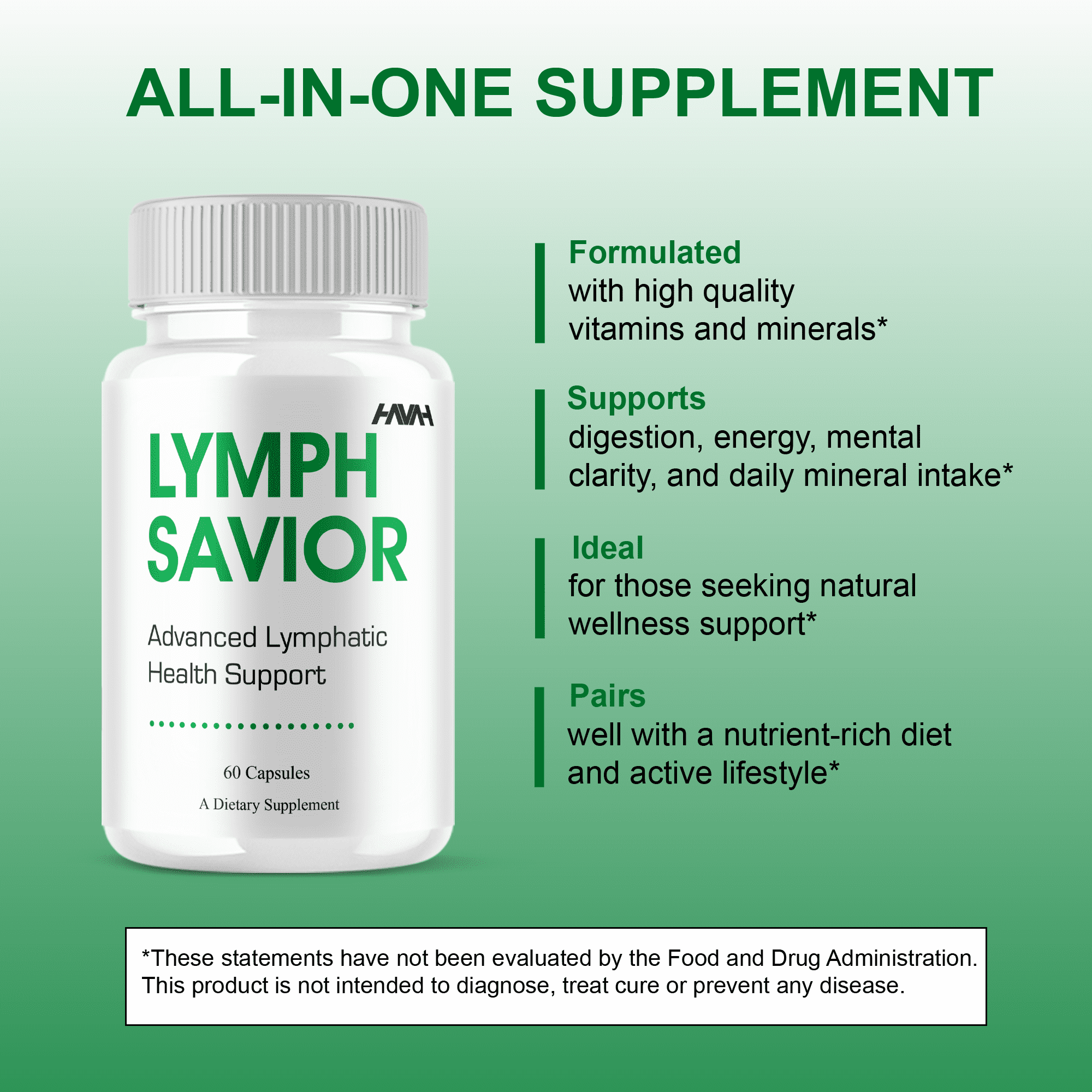 Lymph Savior Lymphatic Health Support, LymphSavior Advanced (60 Capsules)