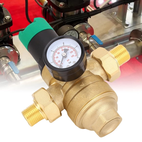 Régulateur de Pression d'Eau, Filtre à 40 Microns Régulateur de Pression d'Eau Potable avec Compteur, Régulateur de Pression d'Eau en Laiton pour Maisons, Jardins, Bâtiments et Usines