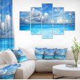 thumbnail image 1 of Bright Blue Waters and Sky Panorama - Modern Seascape Canvas Artwork, 1 of 3