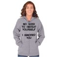 thumbnail image 3 of Funny I Ignored You Sarcastic Joke Unisex Fleece Graphic Zip Up Hoodie Brisco Brands 5X, 3 of 5