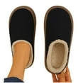 thumbnail image 2 of Xfvqtps Fluffy Slippers for Women Winter Warm Lined Suede Flatform Slip on Furry Cozy Indoor and Outdoor Plush Shoes Mules Black, 2 of 9