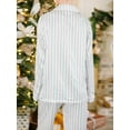 thumbnail image 6 of ZAXARRA Women's 2 Piece Pajama Set Long Sleeve Lapel Button Up Shirt Tops Plaid/Stripe/Christmas Elements Print Pants Sleepwear Sets, 6 of 9