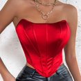 thumbnail image 4 of Birdeem Womens Fashion Solid Slim Backless Tanks Top Short Breast Wrap Vest, 4 of 12