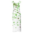 thumbnail image 4 of BLTIBY Womens Valentine's Day Jumpsuits Heart Love Printed Adjustable Straps Overall Rompers Oversized Fashion Wide Leg Jumpsuit with Pockets Green 5XL, 4 of 5