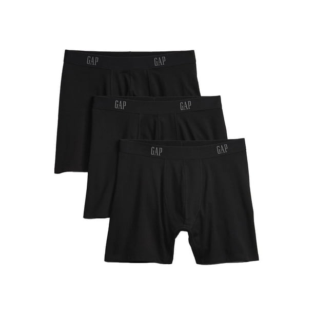 Calzoncillos Boxer Brief GAP para hombre, paquete de 3 unidades, color negro oscuro