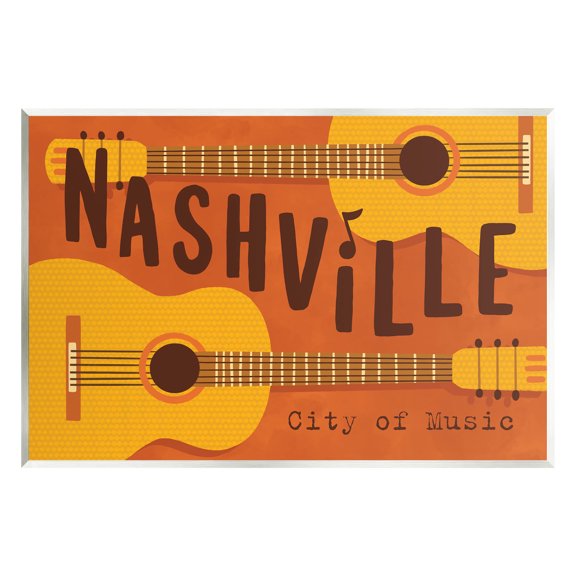 Nashville City of Music Guitars Performing & Arts Graphic Art Unframed Art Print Wall Art