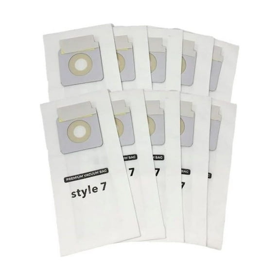10 Pack Replacement Bags To Fit Style 7 Bags Compatible with Upright Vacuum Cleaners. Part #32120. 7 Vacuum Bags