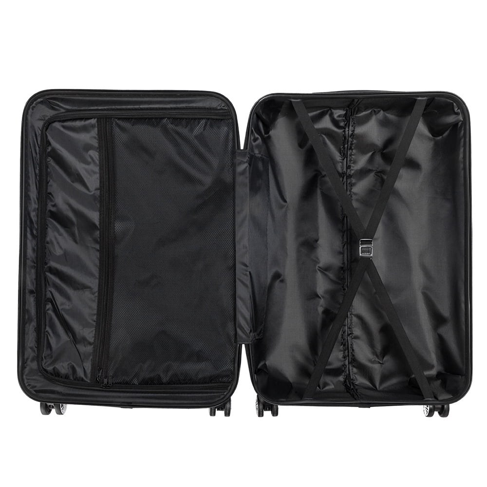 Luggage 3 Piece Set Suitcase, Airline Approved ABS Hardshell Luggage with Spinner Wheels, Carry on Lightweight Suitcase with Telescoping Handle, Large Capacity Traveling Storage Suitcase, Orange
