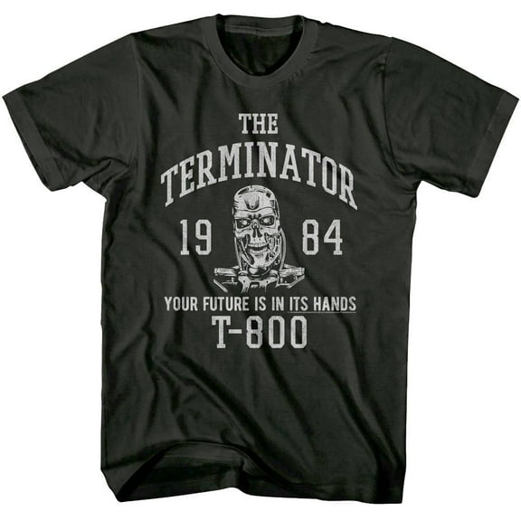 Terminator Varsity 1984 T-800 Men's T Shirt (Charcoal, AdultS)