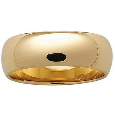 Unisex Wide 7mm 14kt Gold-Plated Wedding Band