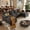 Dark Grey, variant on 101 Inch Green Corduroy Sectional Sofa, U Shaped Sectional Sofa with 2Ottomans, 6 Seater Convertible Corduroy Sofa, Comfortable