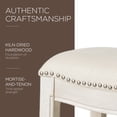 thumbnail image 4 of Maven Lane Adrien Saddle Counter Stool in White Oak Finish w/ Natural Fabric Upholstery, 4 of 6