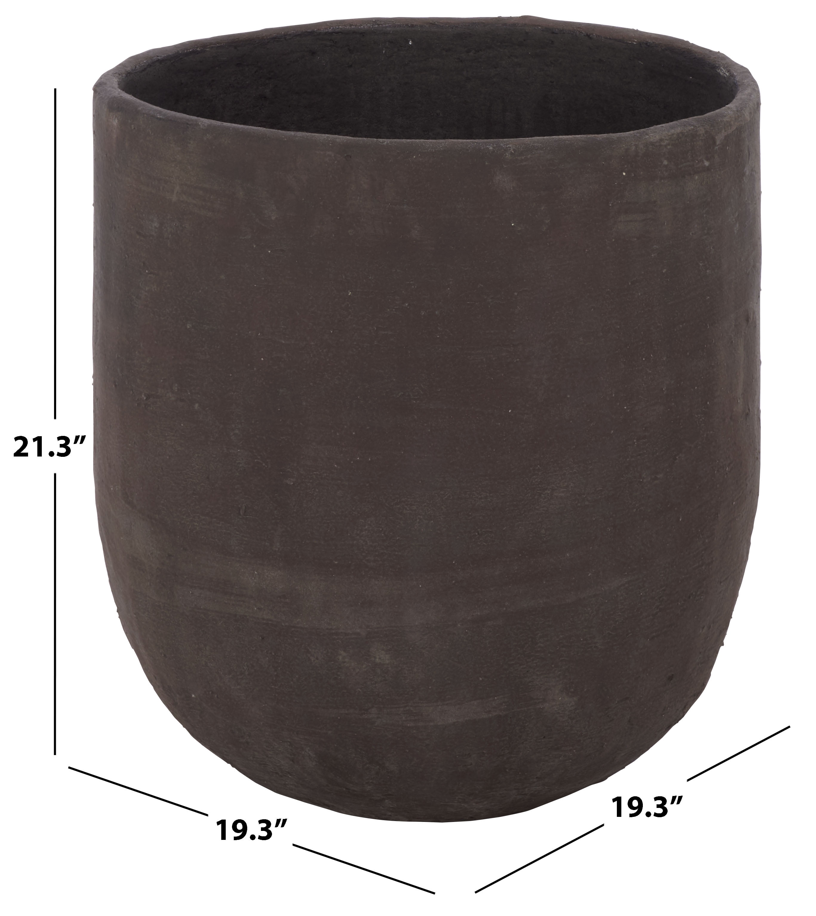 Safavieh 19.3" x 19.3" x 21.3" Round Brown Cement Bamboo Plant Pot