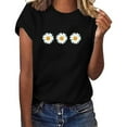 thumbnail image 4 of Machine d'Impression de T-Shirts Mode Femme Décontractée Marguerite Col Rond Blouse d'Impression T-Shirt à Manches Courtes Hauts d'Été, 4 of 6