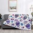 thumbnail image 5 of Horizontal Flannel Blanket Is Light Warm Soft Anti-Pilling Anti-Wrinkle Anti-Allergy And No Hair Loss For Bed And Sofa Camping Travel Festive Cute Sugar Skulls (4), 5 of 8