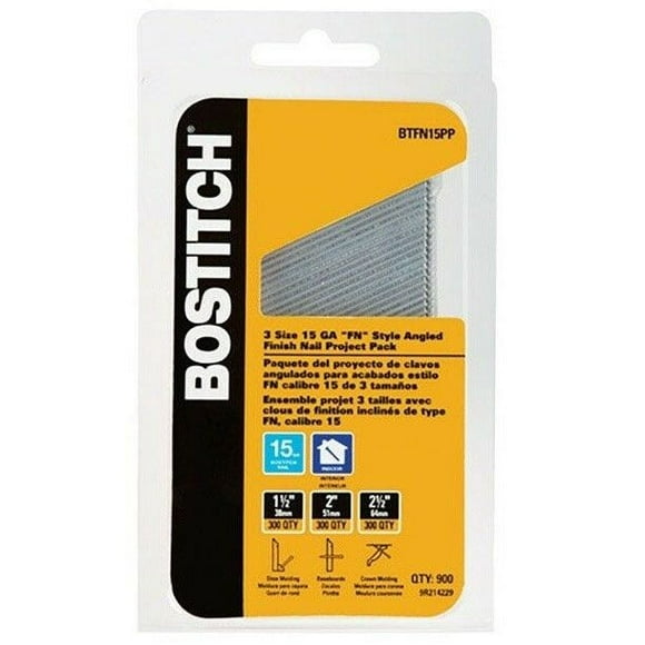 Stanley Bostitch 244369 1.5, 2 & 2.5 in. 15 Gauge Durable Brad Nails - Assorted - 900 Count