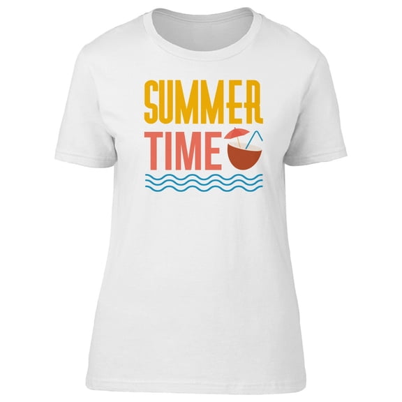 Summer Time Coconut And Waves Tee Women's -Image by Shutterstock