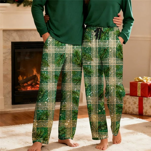 Pantalones de pijama largos para hombre, informales, con estampado a cuadros, holgados, deportivos, elásticos, rectos, vintage, con bolsillos