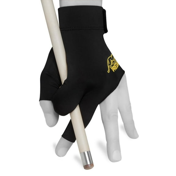 PREDATOR Second Skin Billiard Pool Cue GLOVE for Left Hand - Black w/Yellow Logo - S/M