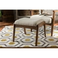 thumbnail image 4 of Baxton Studio Roxy Mid-Century Modern Walnut Wood Finishing and Light Beige Fabric Upholstered Ottoman, 4 of 6