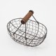 thumbnail image 5 of piezas de cestas de almacenamiento de hierro antiguas y creativas de estilo retro para cocina, frutas, pan, huevos (gris y negro), 2 piezas de decoración para el hogar de madera, 5 of 6