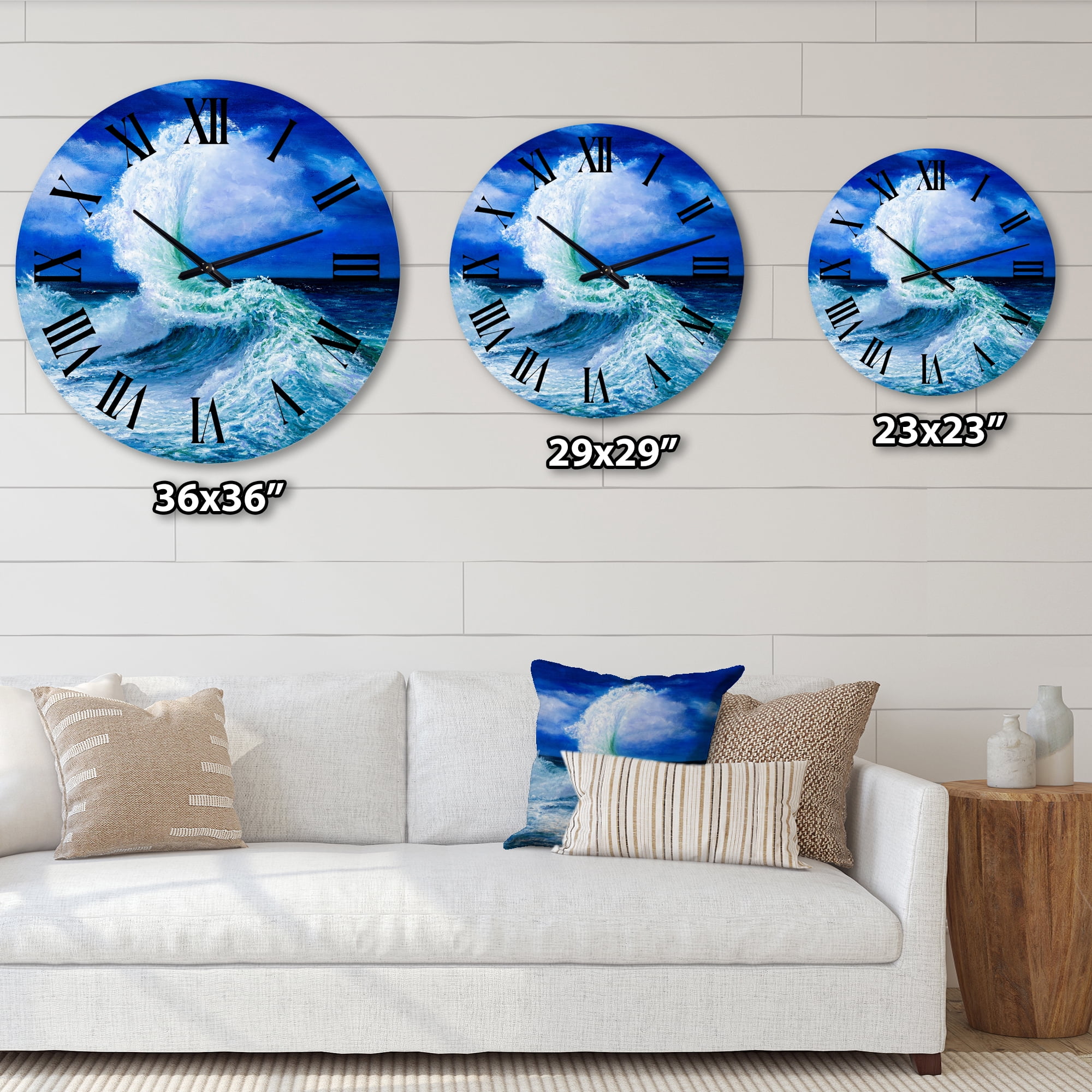 Designart 1 in Quartz Coastal Wall Clock