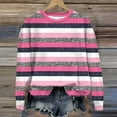 thumbnail image 2 of Pisexur Chandails en Molleton pour Femmes Col Rond Rayé Automne Chandails en Molleton Mode Décontracté Ample Pull Chandail en Molleton Manches Longues Chemises pour Femmes Blouses Surdimensionnées Hauts Sans Capuche, 2 of 4