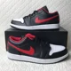 thumbnail image 1 of Ni - ke Ni - ke Air Jordan 1 Low Shoes Men’s SZ 10.5 Black/Fire Red/White 553558-063, 1 of 5