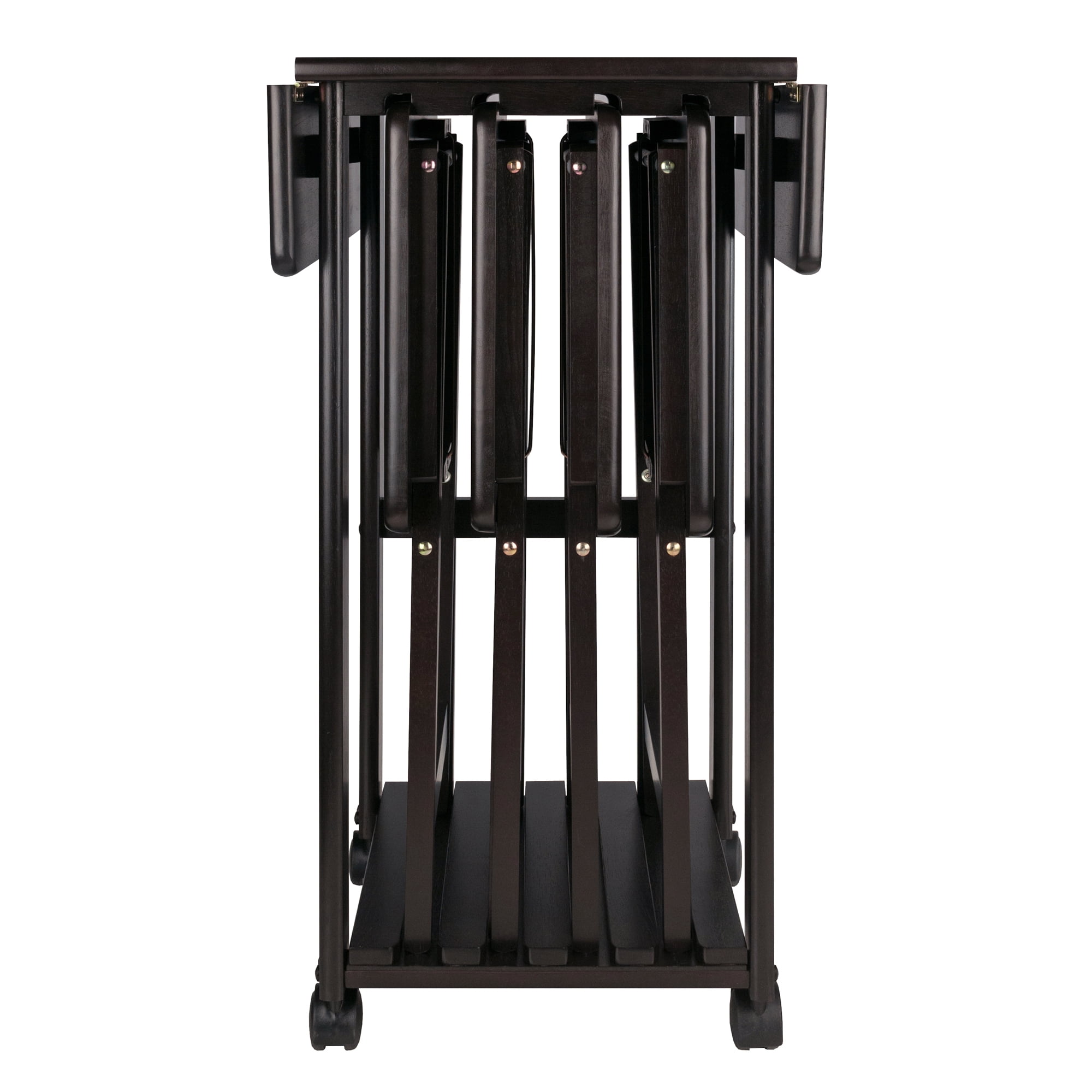 Winsome Wood Sophia 5-Piece Snack TV Table Set, Coffee Finish