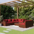 thumbnail image 1 of vidaXL 8 Piece Garden Lounge Set with Cushions Brown Poly Rattan, 1 of 5