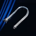 thumbnail image 4 of 3mm Two Rows Moissanite Tennis Bracelets Round Cut D Color VVS1 Clarity Diamond Bracelets for Women S925 Sterling Silver Bracelets（6-9 inchs）, 4 of 9