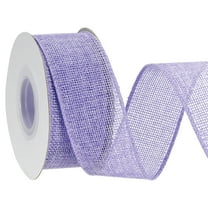 Uxcell Burlap Wired Ribbon Natural Jute Wired Edge Ribbons Solid Rustic Ribbon with Iron Wire for Crafts Gift Wrapping Light Purple 1.5 in