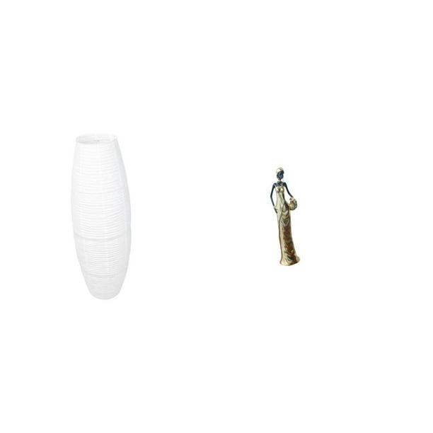 Cubierta de lámpara de pie,Lámpara de pie decorativa con pantalla de papel de arroz,Lámpara de pie clásica con pantalla y accesorios de iluminación,Figura de escritorio,Figuras africanas