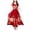 Red, variant on Women's Casual Dress Elegant O-Neck A-Line Long Sleeve Short Sleeve Printed Dress for Everyday Wear on Platform Black L