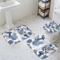 thumbnail image 3 of Summer Marine Life Bathroom Rugs Set Ocean Watercolor Jellyfish Coastal Coral Non Slip Absorbent Soft Bath Mats 3 Piece Set with Bathroom Rug, U-Shaped Floor Mat, Toilet Seat Cover Large Size, 3 of 9