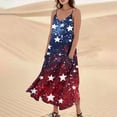 thumbnail image 2 of Women's Lightweight Sleeveless Dress Casual Patriotic Print, Long Beach Sundress with Pocket Design, Ideal for Summer Holidays,Black L, 2 of 4