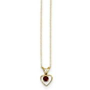 14kt Yellow Gold 3mm Red Garnet Heart Birthstone Chain Necklace Pendant Charm Kid Fine Jewelry Ideal Gifts For Women Gift Set From Heart