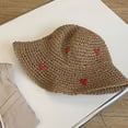 thumbnail image 4 of Sombrero de pescador con protección solar para mujer, sombrero de paja para playa, verano, 56-58 cm de circunferencia de la cabeza, 4 of 5